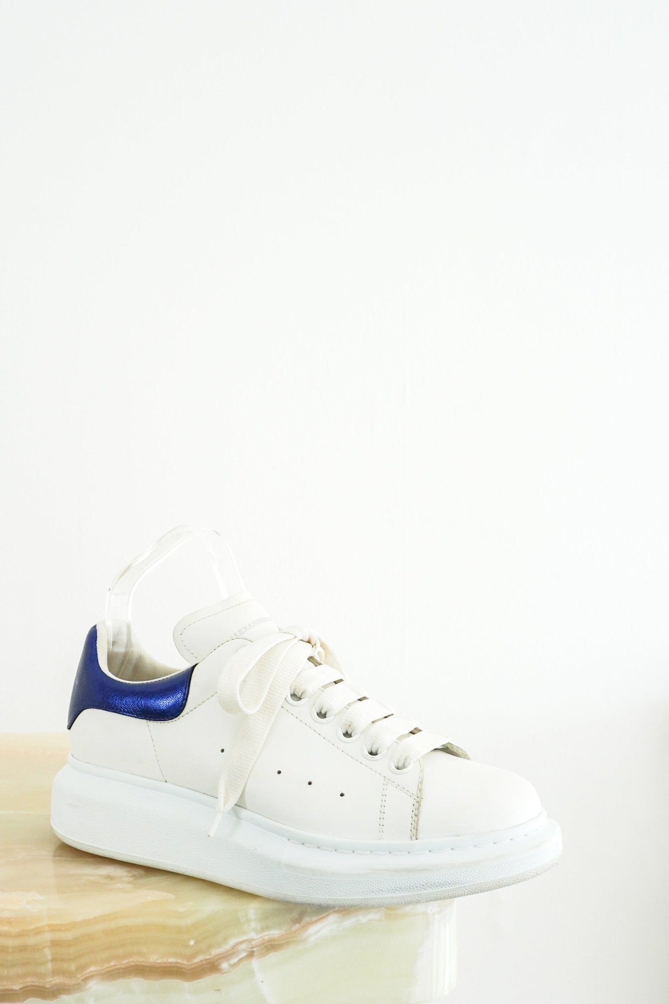 Alexander McQueen Oversize Sneaker in White and Blue RRP £460 | Authentic Preloved - Reloved Again