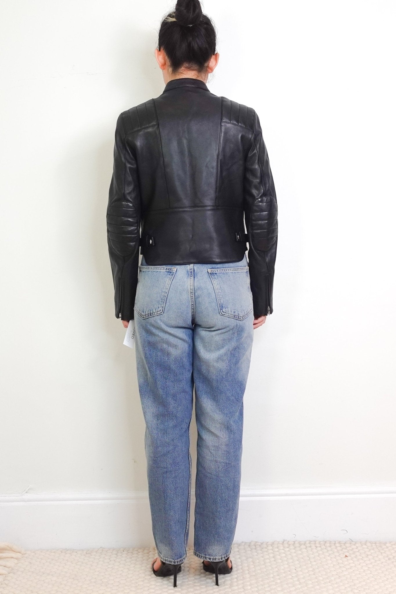 Alexander Wang Black Leather Biker Jacket RRP £1395 | Authentic Preloved - Reloved Again