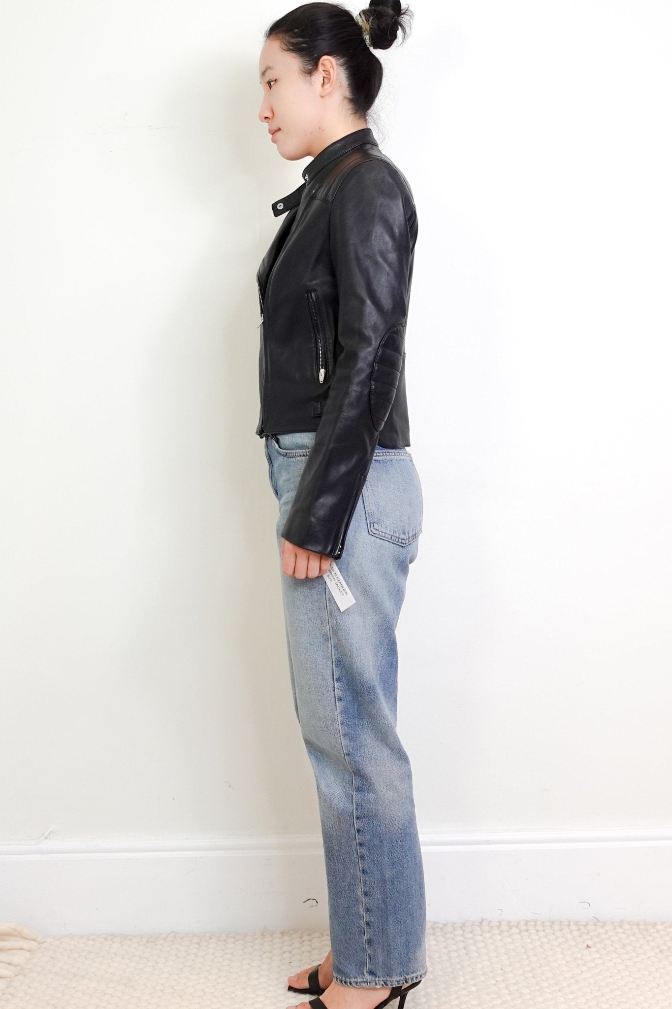 Alexander Wang Black Leather Biker Jacket RRP £1395 | Authentic Preloved - Reloved Again