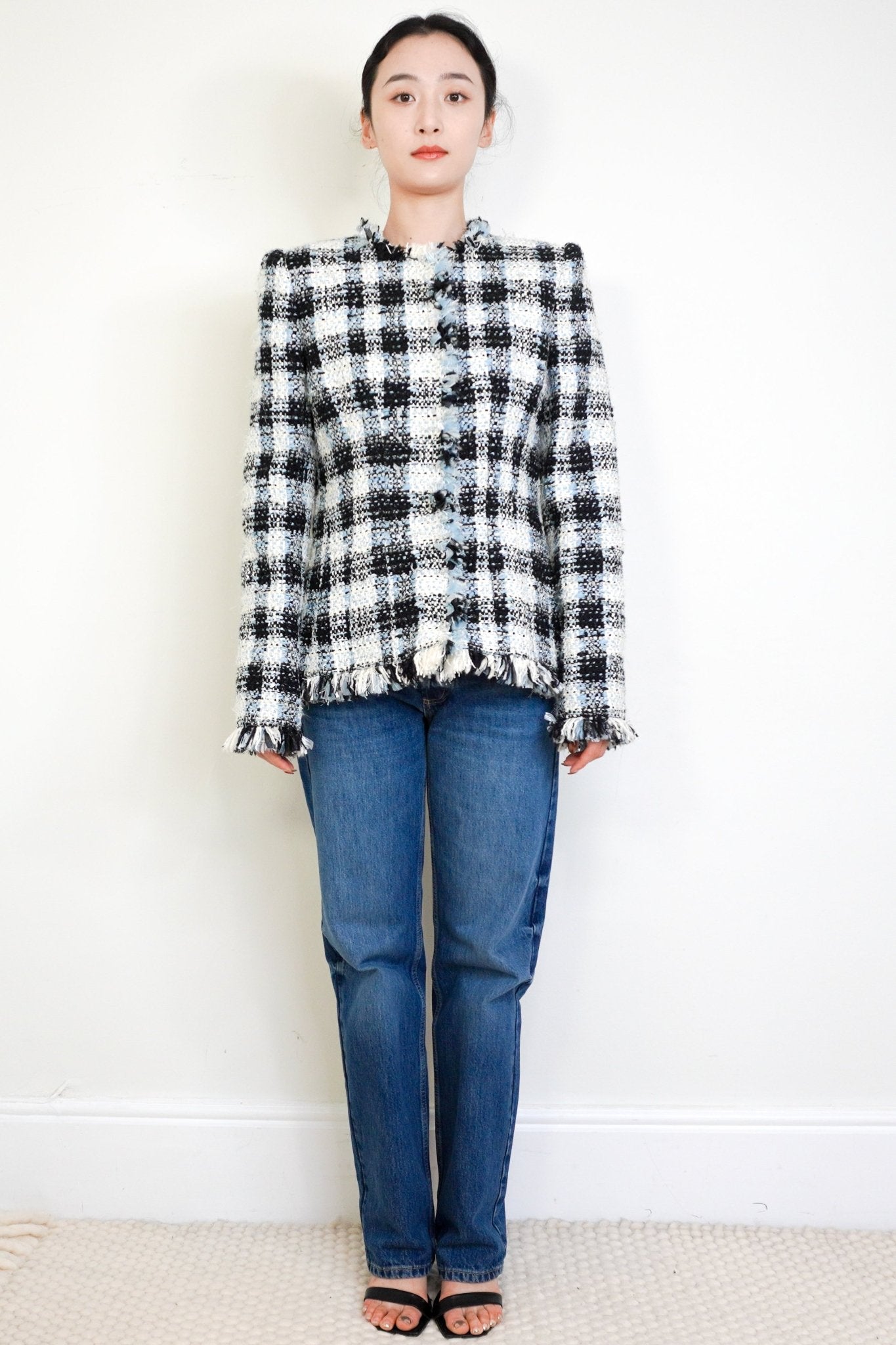 Alexander McQueen Black and White Tweed Blazer RRP £2K | Authentic Preloved [final sale] - Reloved Again