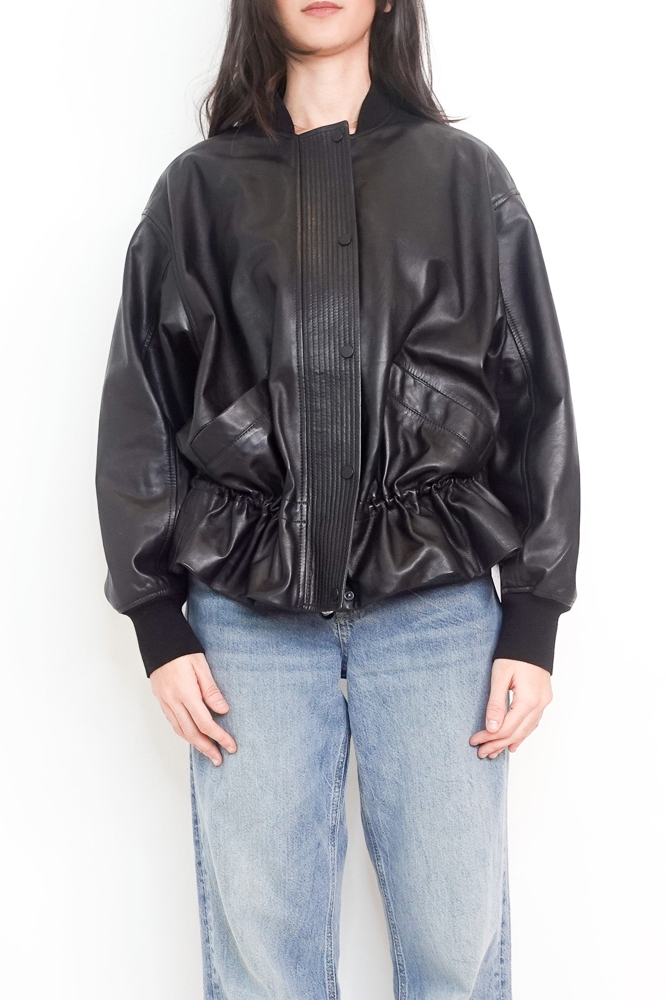 All-Saints-Black-Sofi-Leather-Jacket-front-picture