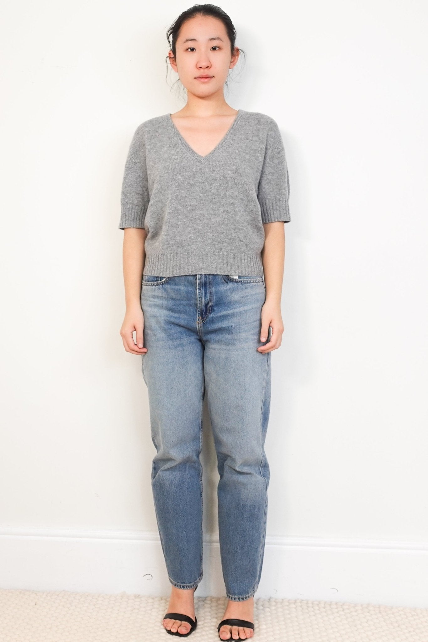 Allude Light Grey Cashmere Short Sleeve Top RRP £270 | Authentic Preloved - Reloved Again