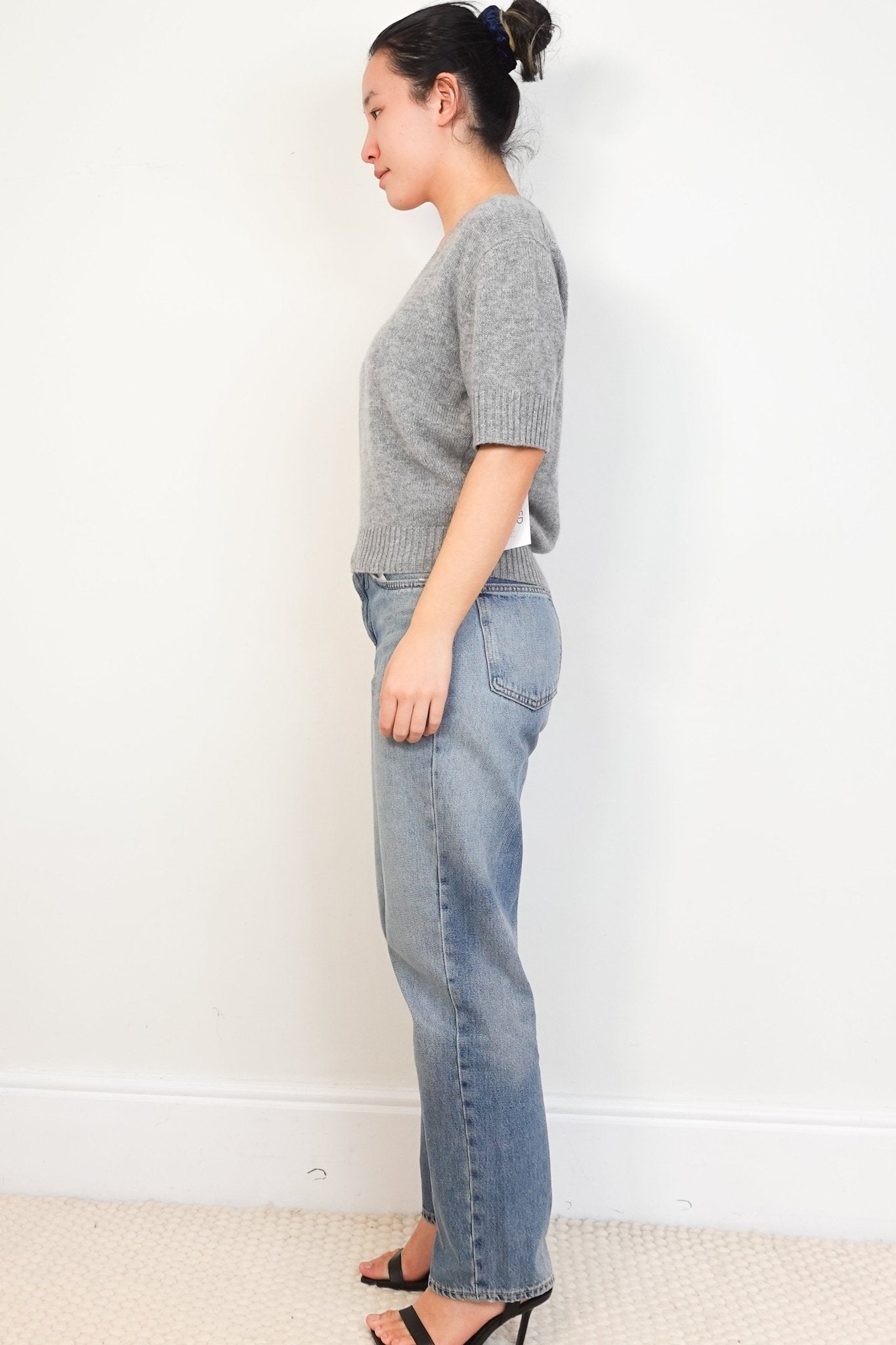 Allude Light Grey Cashmere Short Sleeve Top RRP £270 | Authentic Preloved - Reloved Again