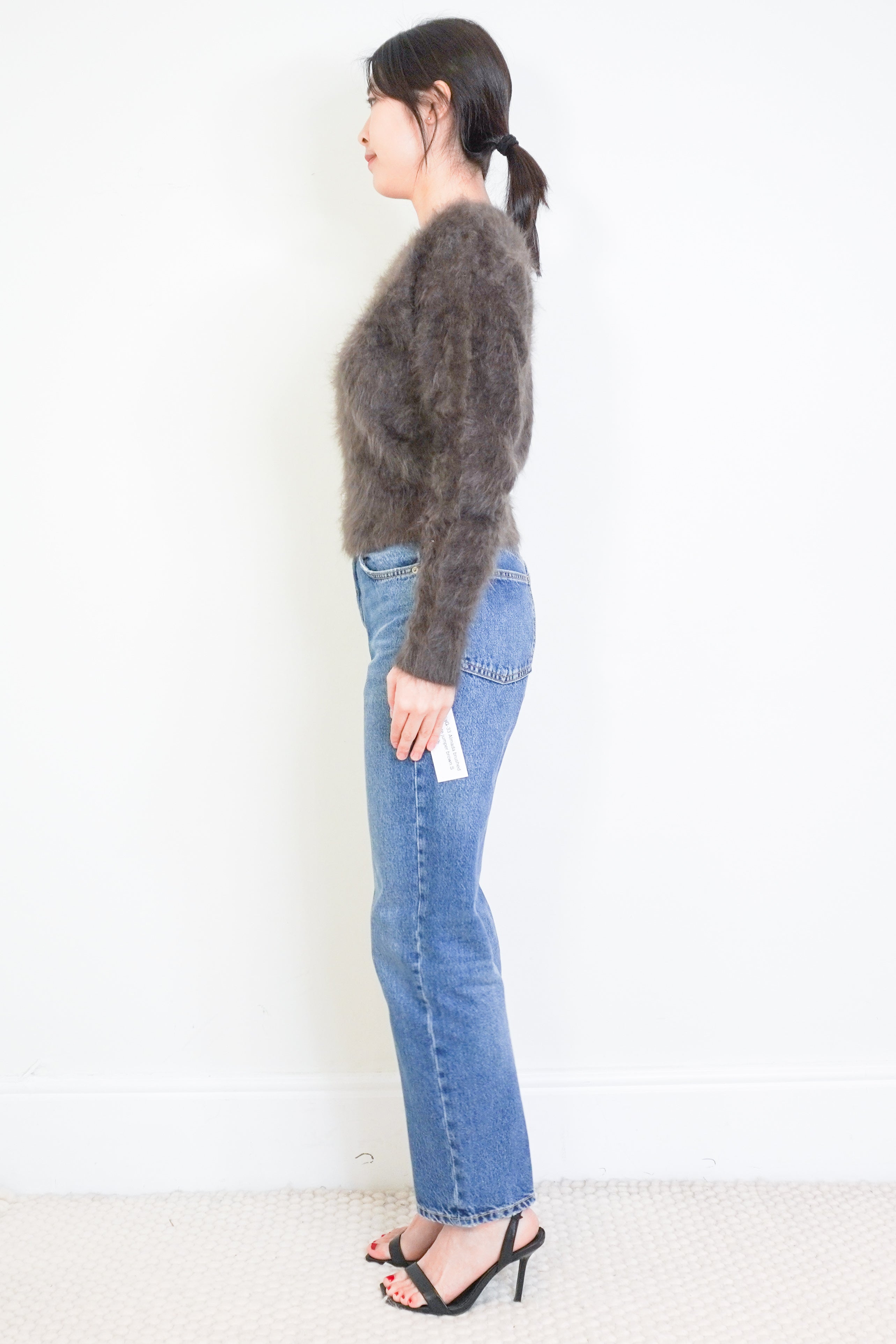 Almada-Brown-Brushed-Cashmere-Jumper-side-picture-Chelsea-London