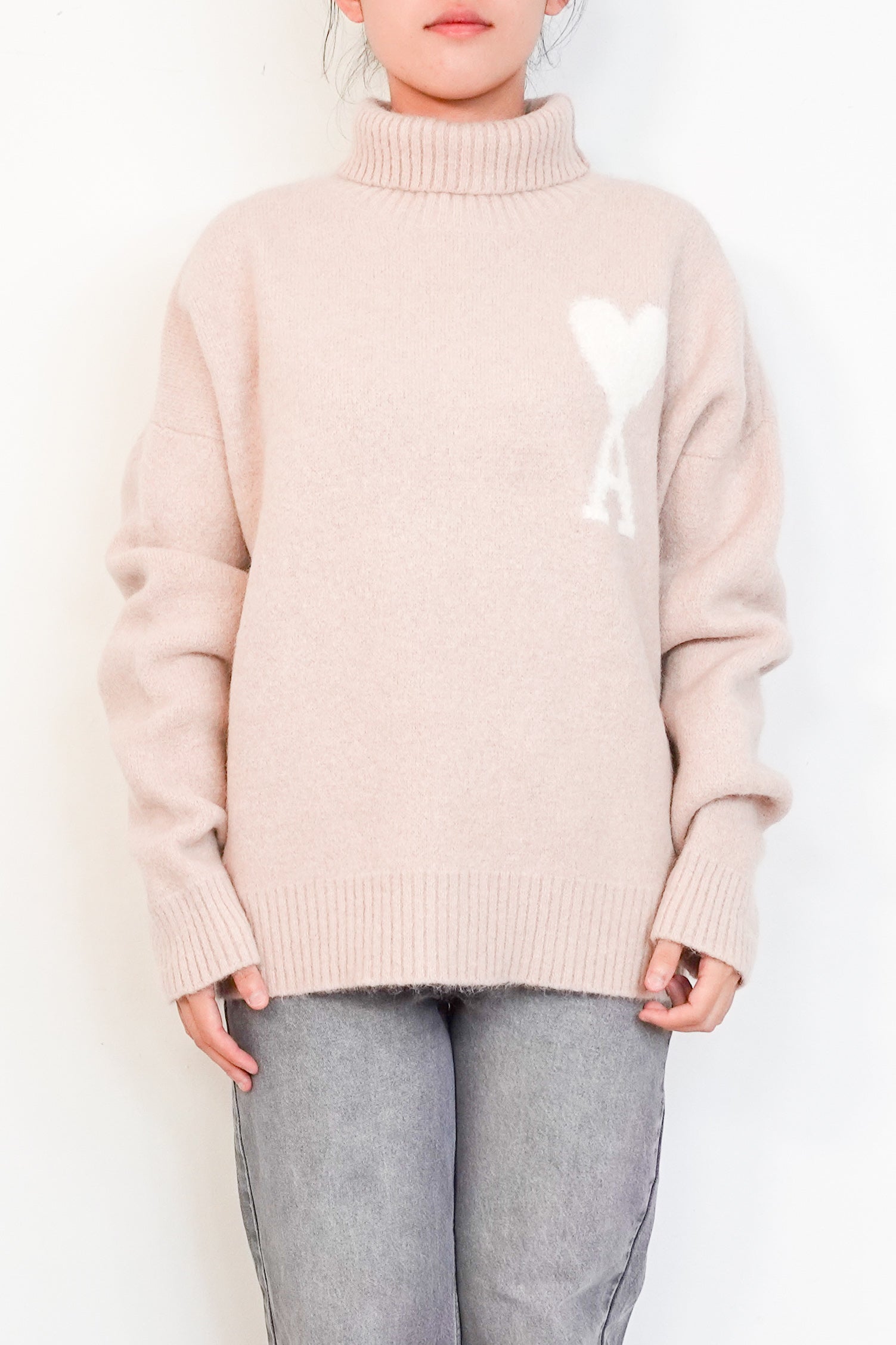 Ami-Pink-Alpaca-Roll-Neck-Front-picture