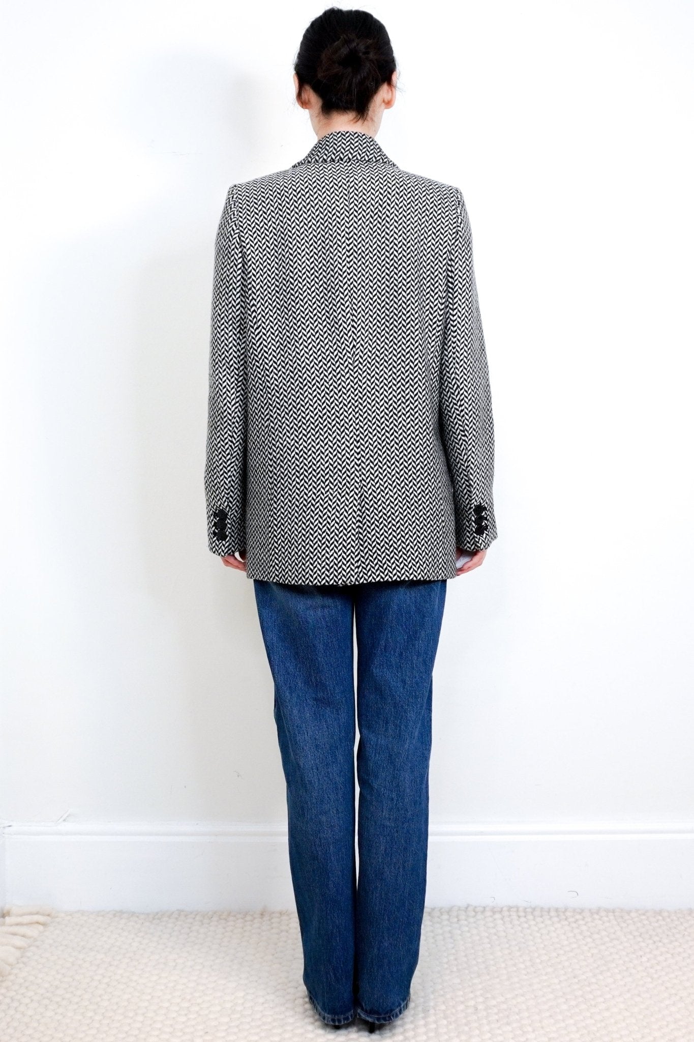 Anine Bing Black and White Chevron blazer RRP £450 | Authentic Preloved - Reloved Again