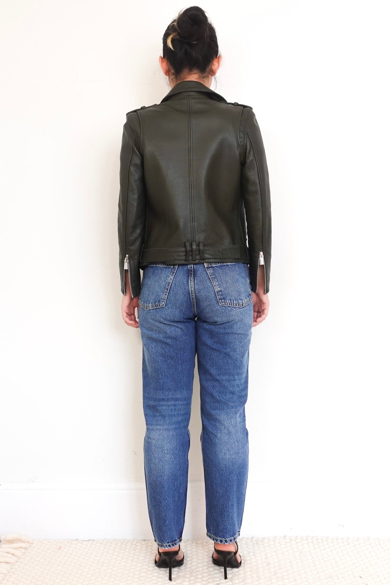 Anine Bing Green Leather Jacket RRP £980 - final sale no returns | Authentic Preloved - Reloved Again