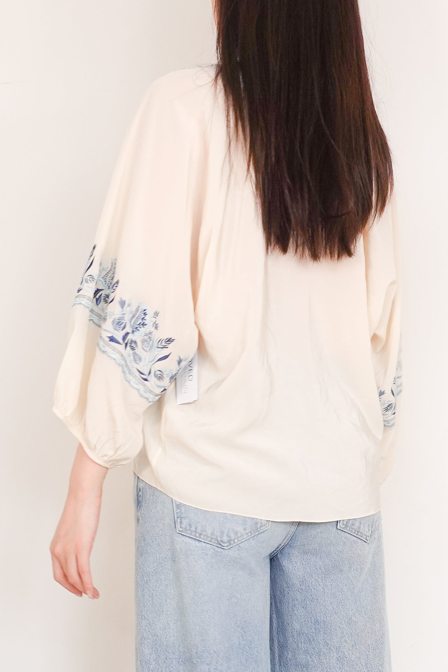 Beige embroidery long sleeve top RRP £120