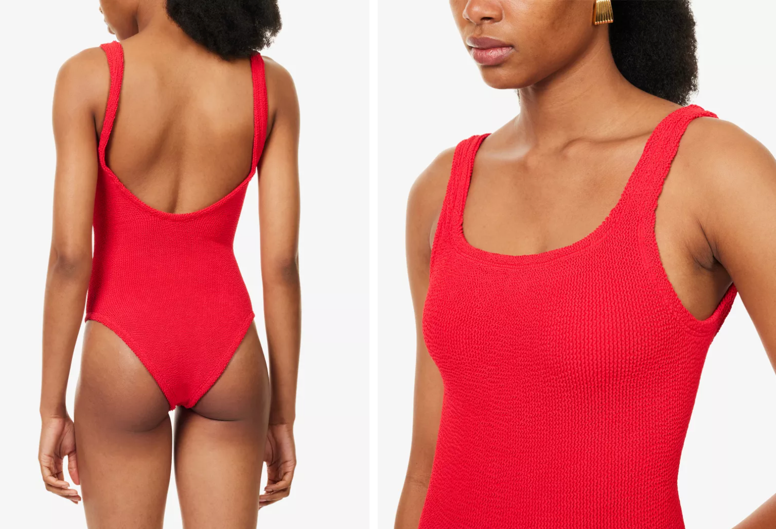 Hunza G Red Square Neck Swimsuit RRP £175 | Authentic Preloved