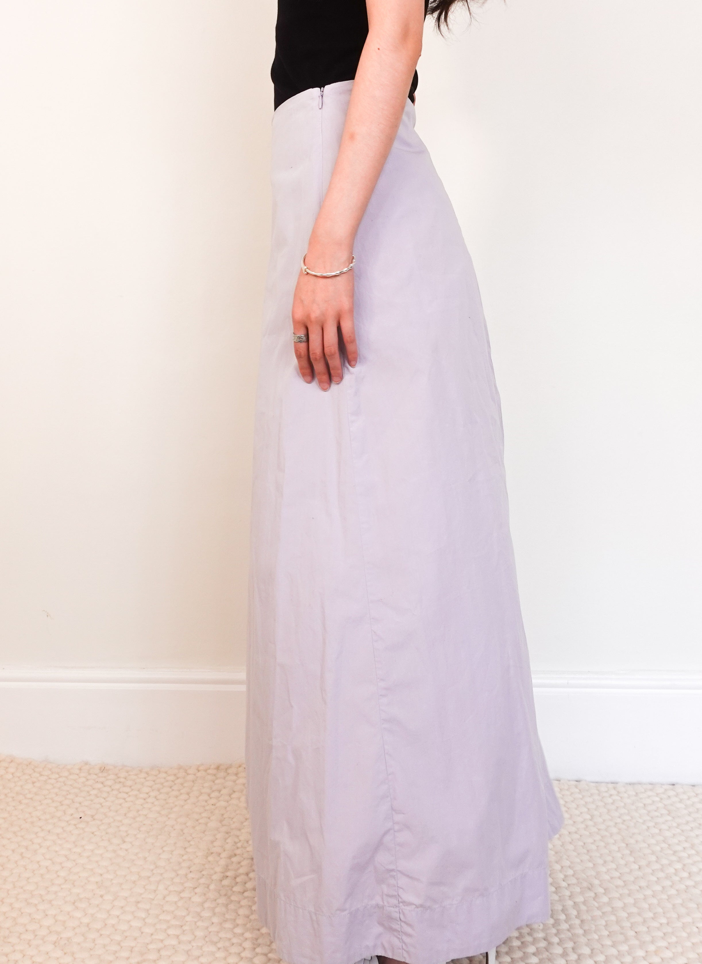 Lilac cotton midi skirt RRP £190