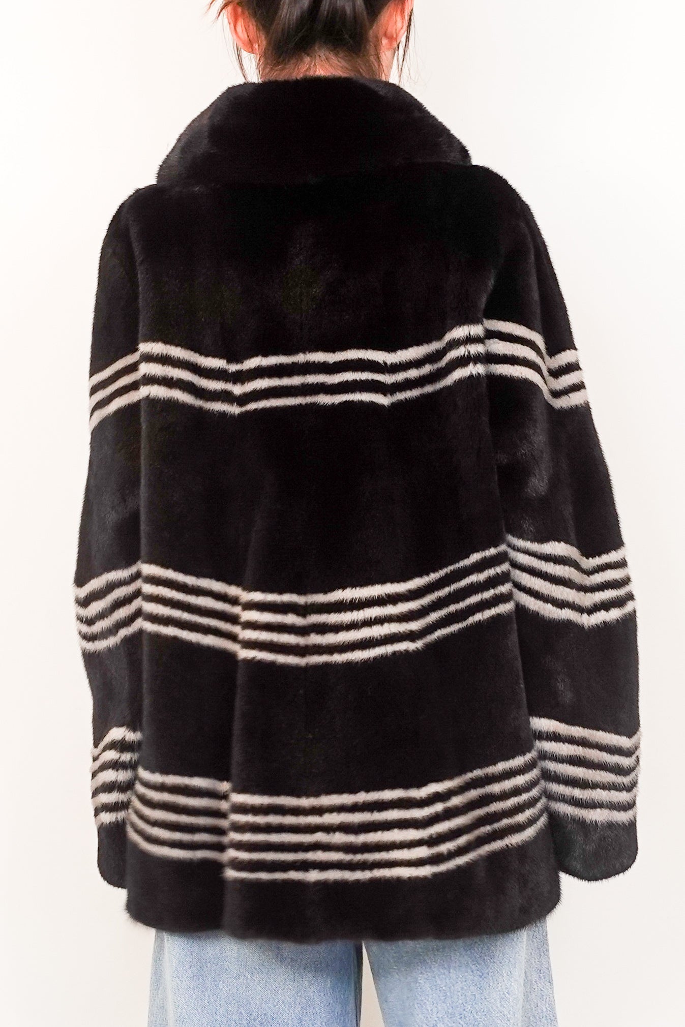 Striped mink jacket  £2k