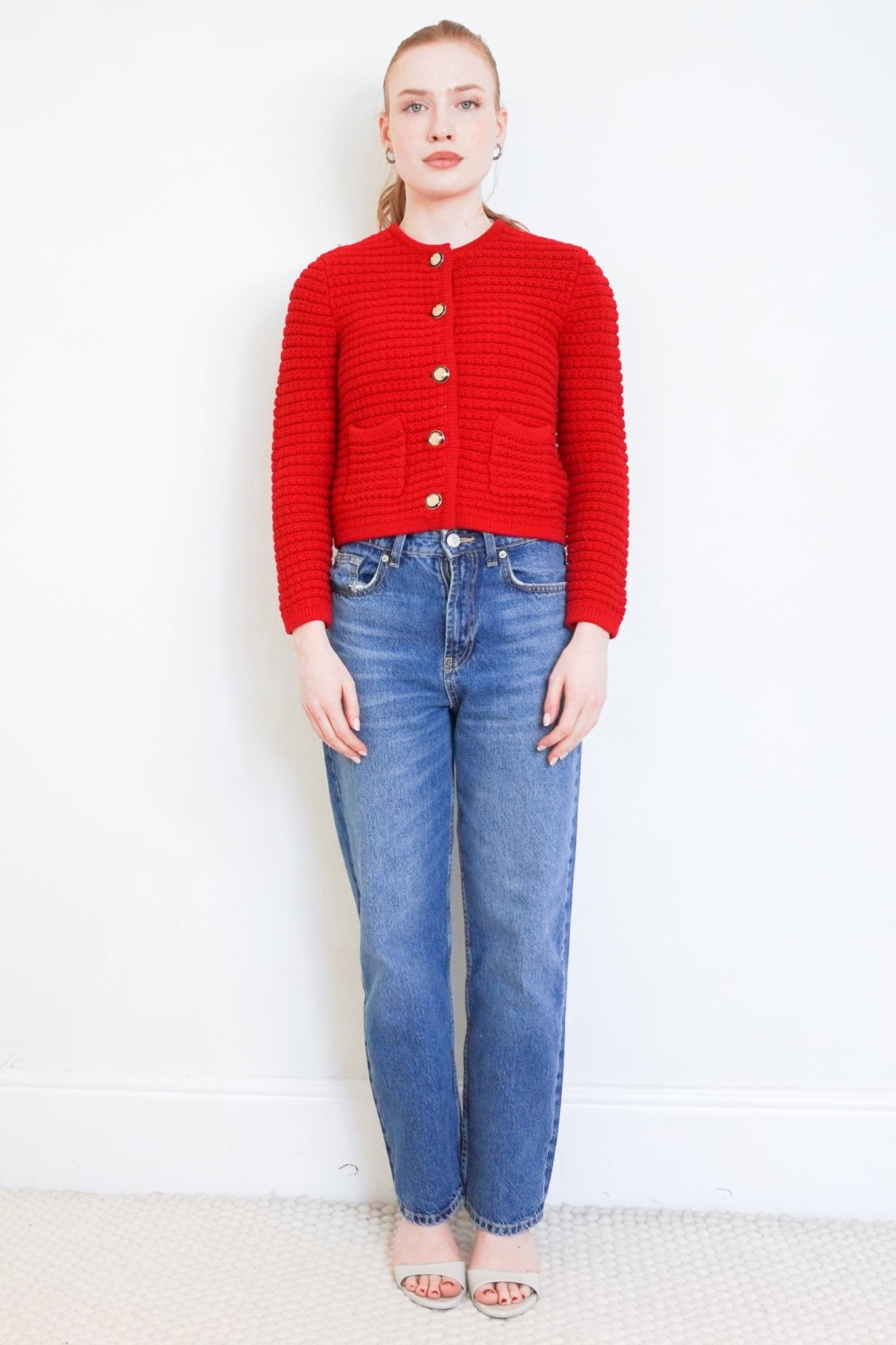NEW BA&SH Red Knitted Lady Cardigan RRP £275 | Authentic Preloved - Reloved Again
