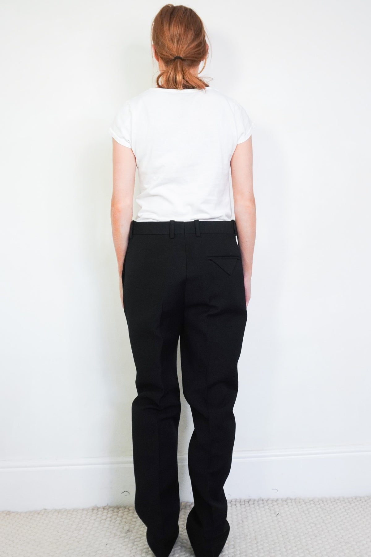 BAck Bottega Veneta Black Wool Suit Trousers 