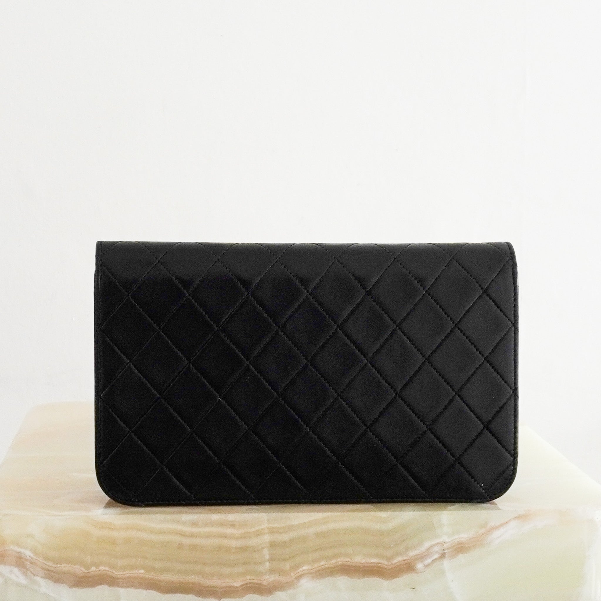 BAck Chanel Lambskin Quilted Flap Bag with 24K Plated Hardware