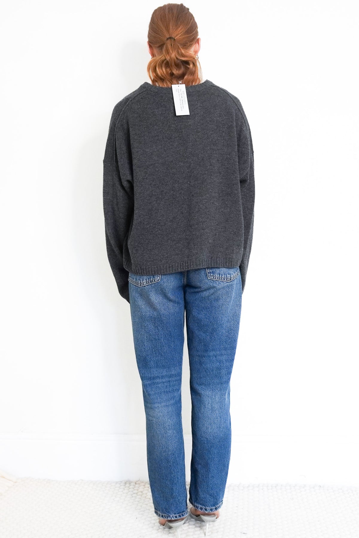 BAck image ME+EM Grey Wool Jumper Chelsea London