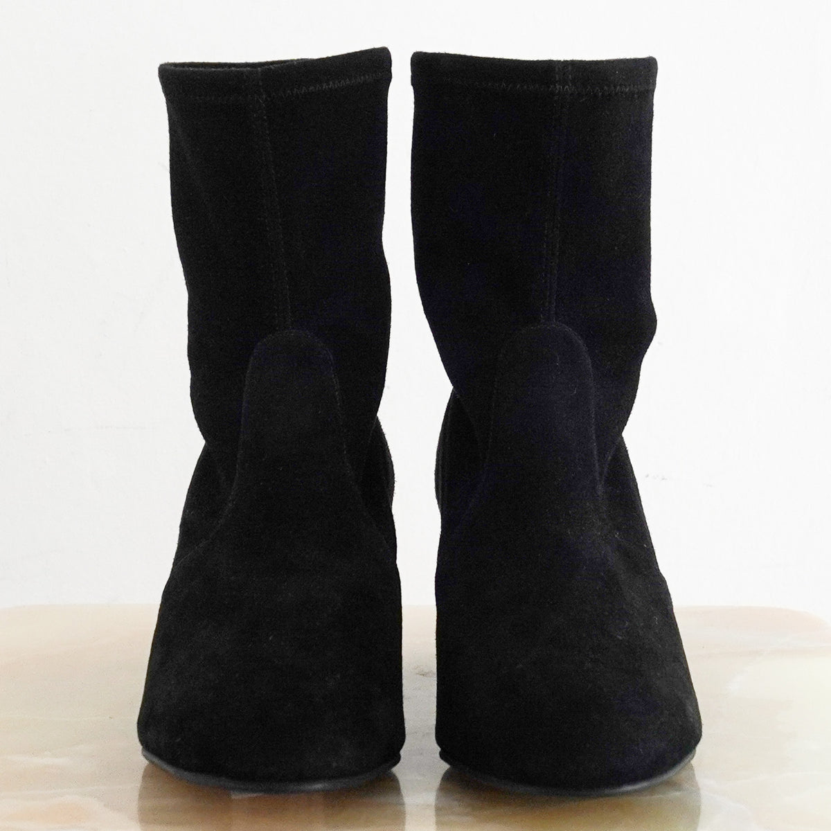 BAck image Stuart Weitzman Yuliana Block Heeled Sock Boots 