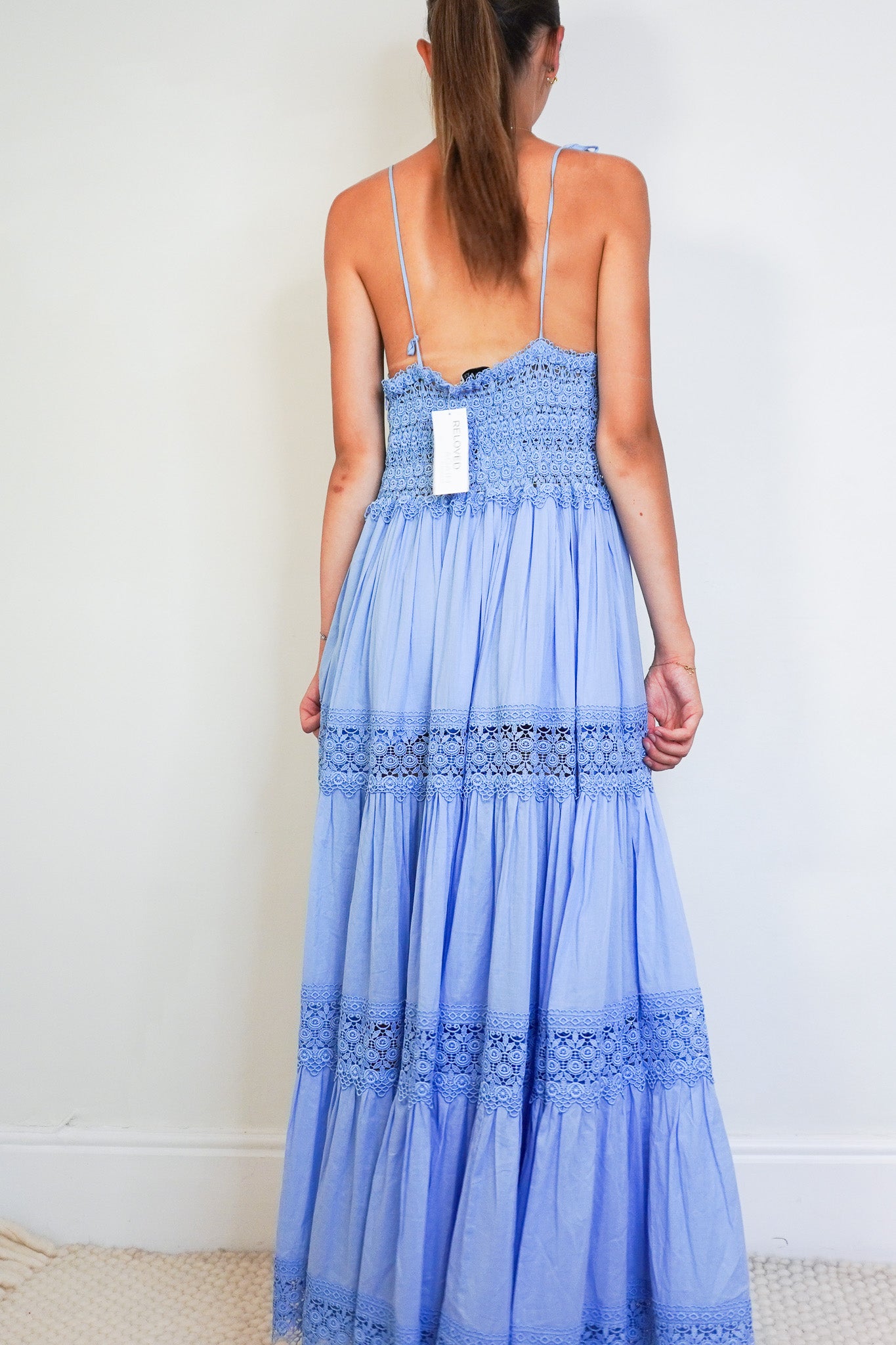 NEW Charo Ruiz Ibiza Cindy Long Dress in Blue (RRP £580) | Authentic & Preloved - Reloved Again