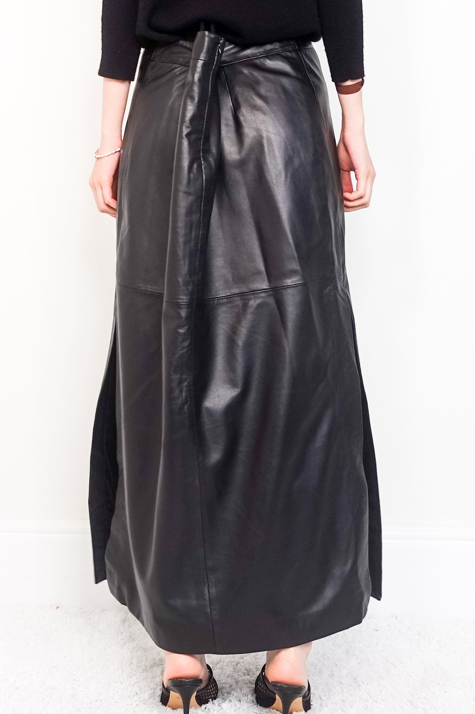 Black leather skirt RRP £280