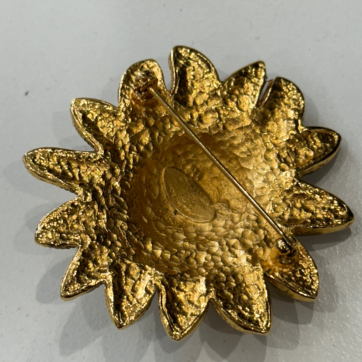 Back Chanel Vintage Lion and Sun Shaped Brooch
