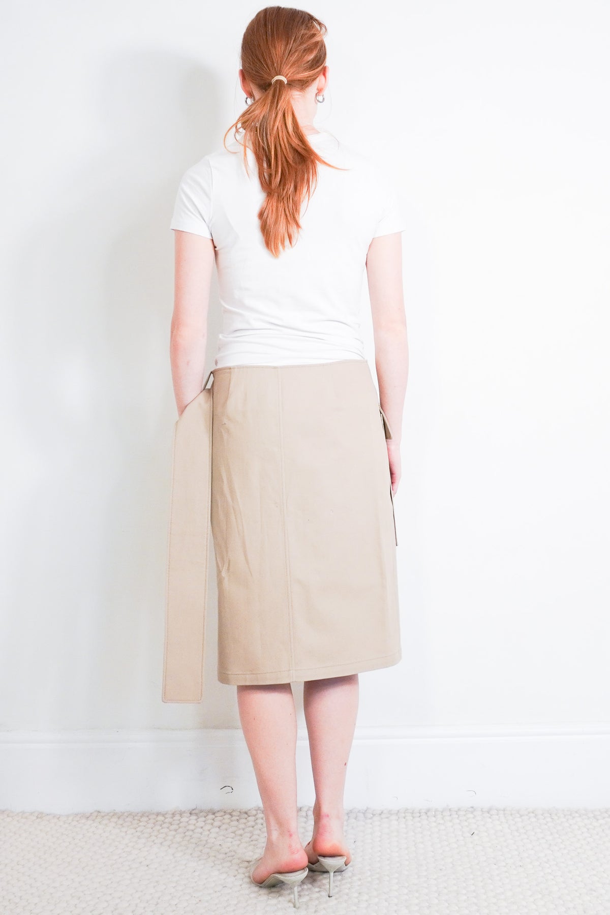 Back Courreges Utility Buckle Belt Skirt