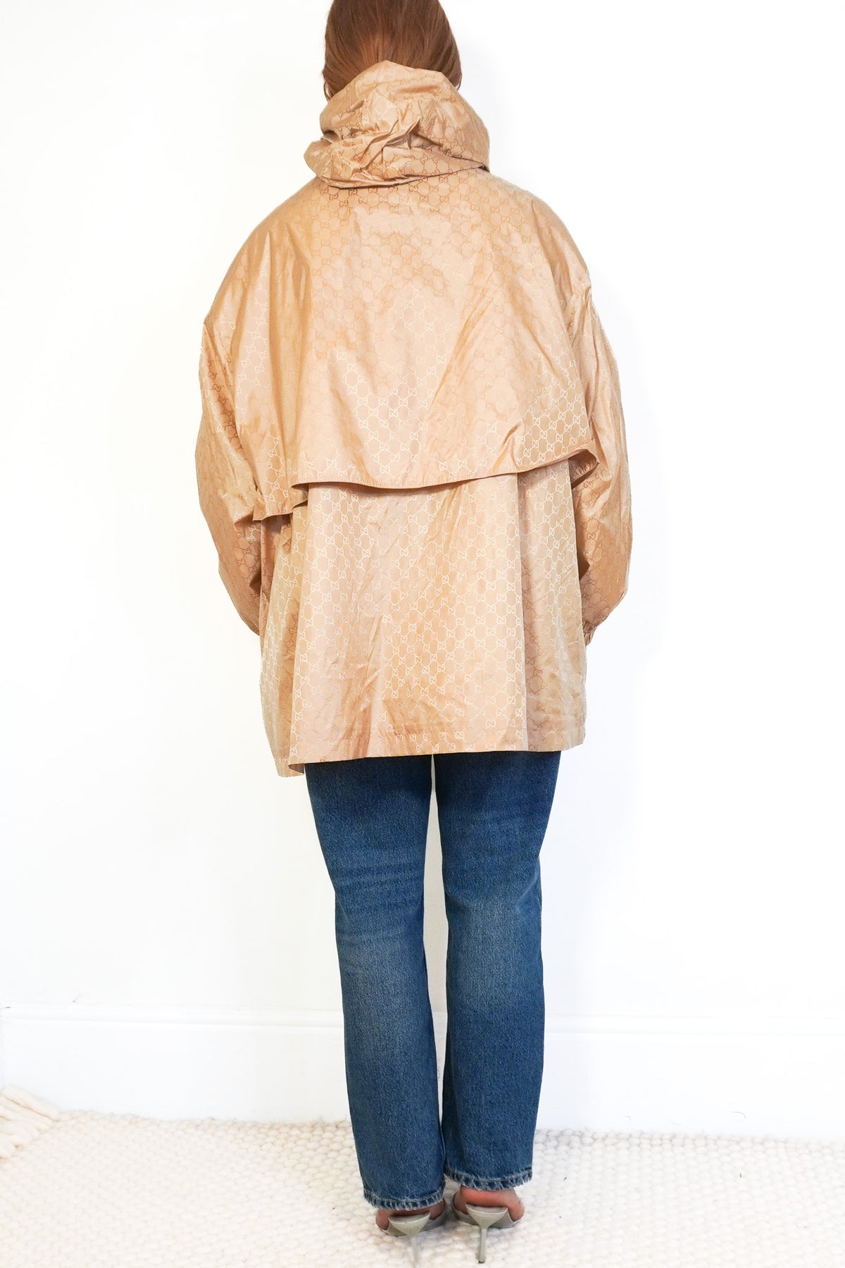 Gucci Beige GG Monogram Hooded Anorak Coat (RRP £2000) | Authentic Preloved - Reloved Again
