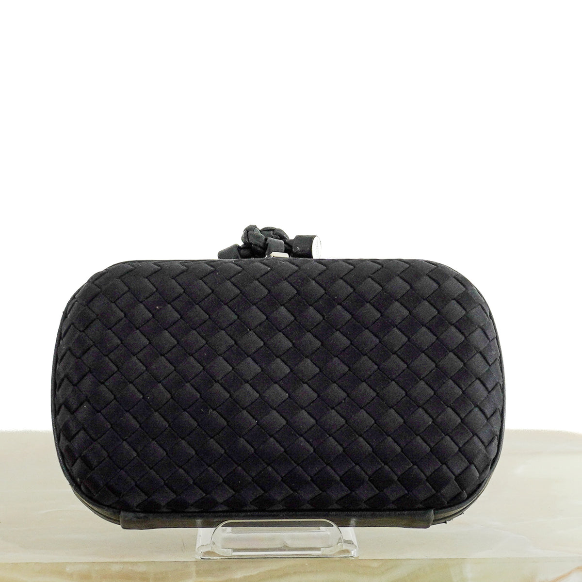 Bottega Veneta Black Intrecciato Knot Clutch (RRP £3370) | Authentic Preloved - Reloved Again