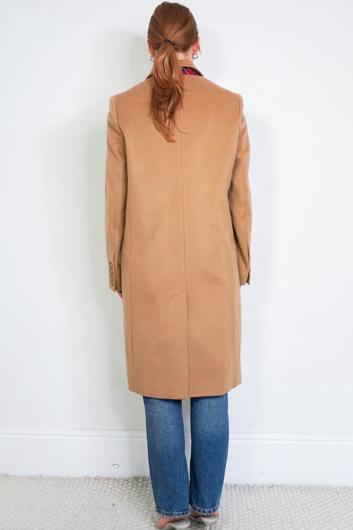 Back Image: Burberry Wool and Cashmere Coat 