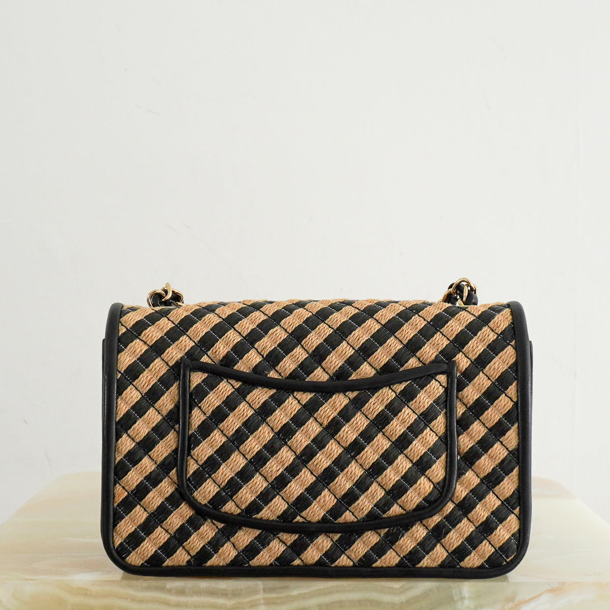Back Image:  Chanel Raffia Classic Flap Bag 