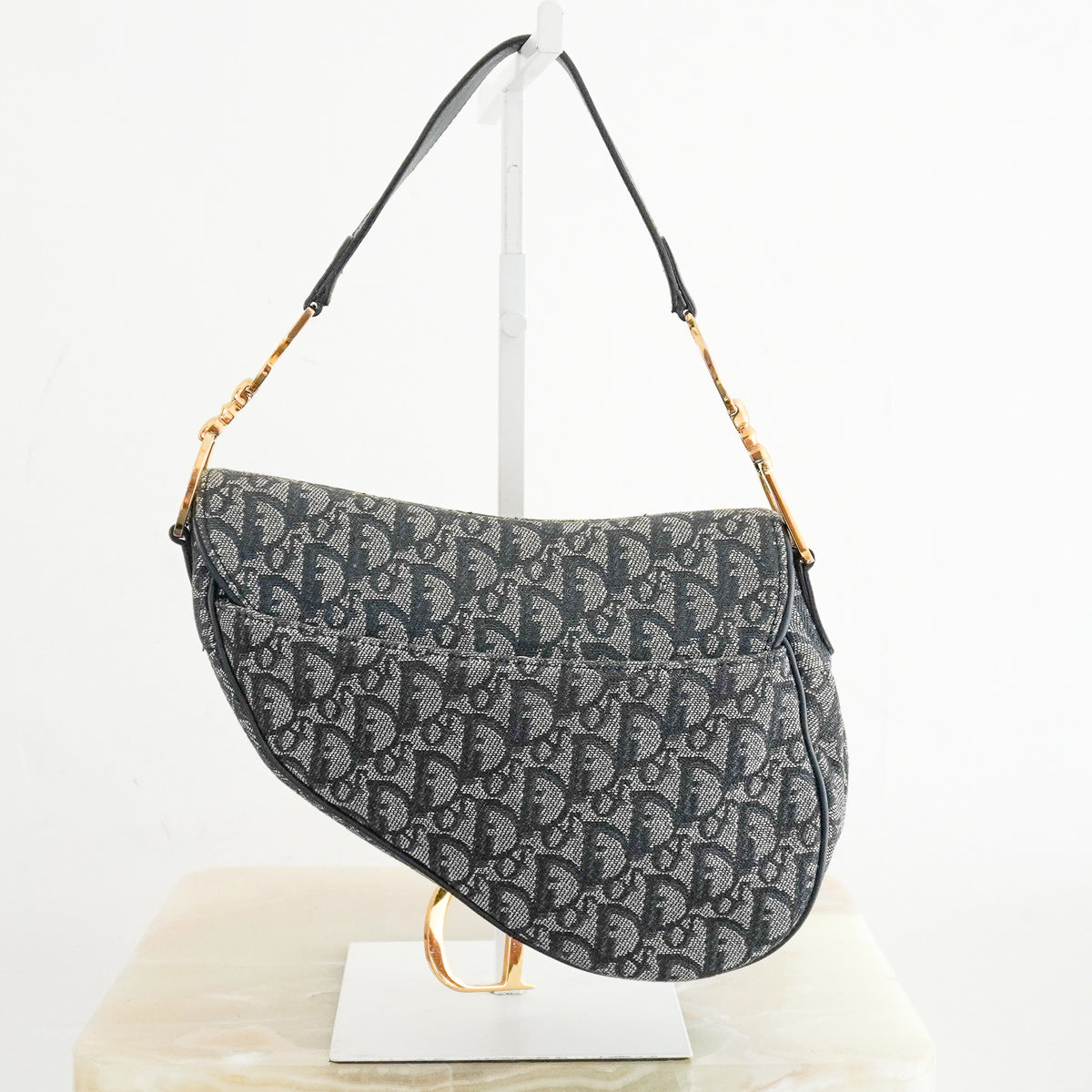 Back Image: Christian Dior Oblique Jacquard Saddle Bag 