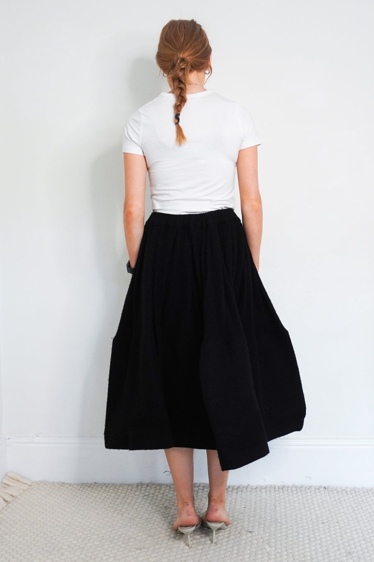 Back Image: Comme Des Garcons Black Skirt UK XS