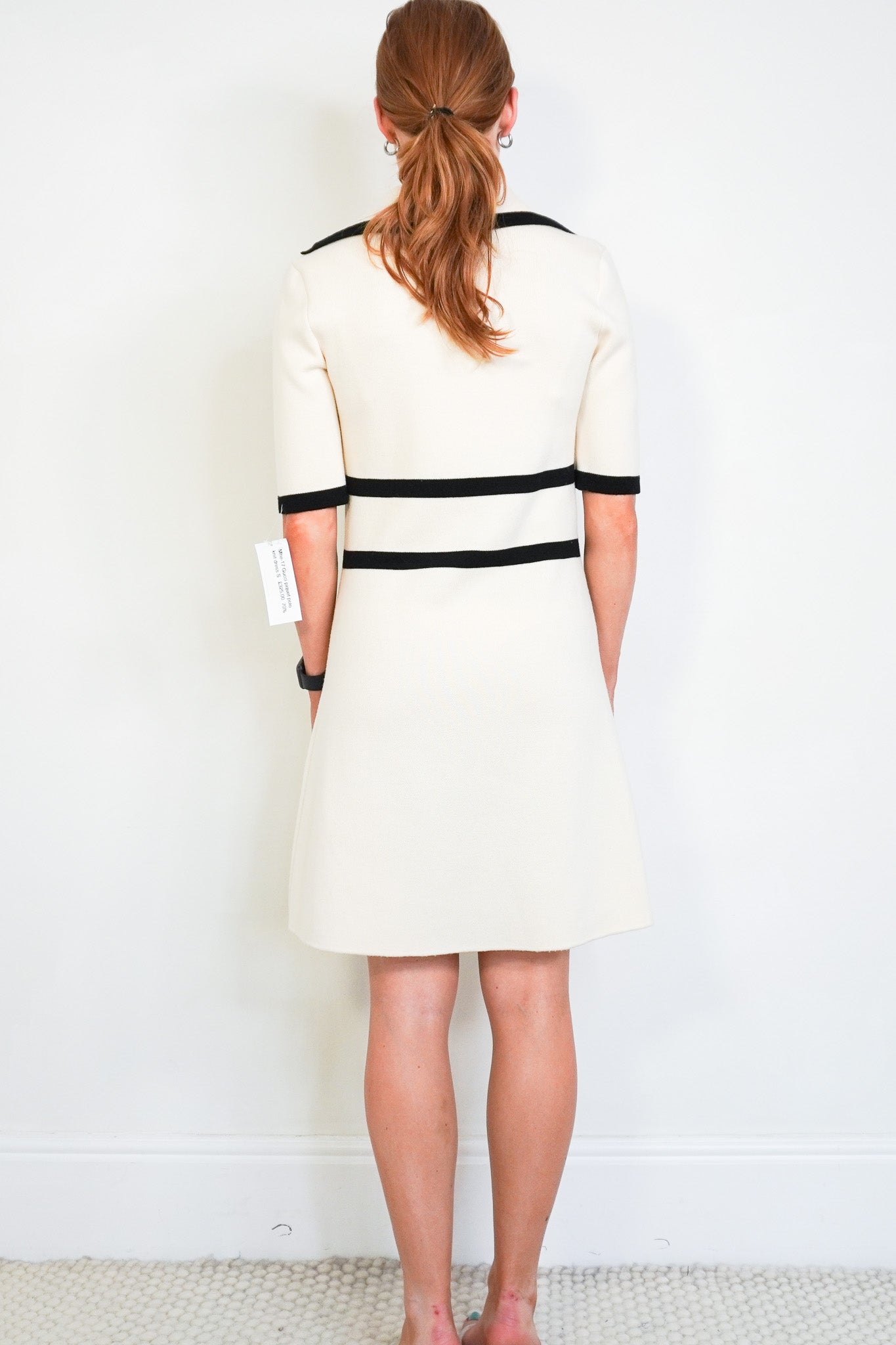 Back Image: Gucci Piquet Polo Knit Dress 