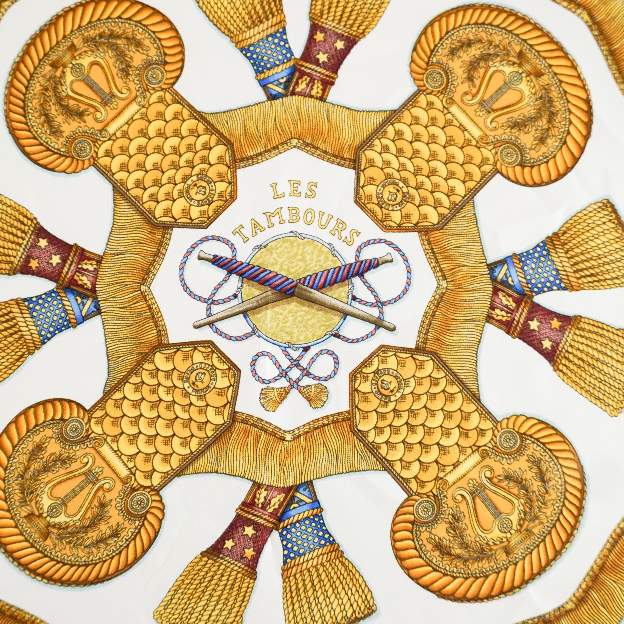 Hermès Les Tambours Carré 90 Twill Scarf (RRP £520) | FINAL SALE Authe