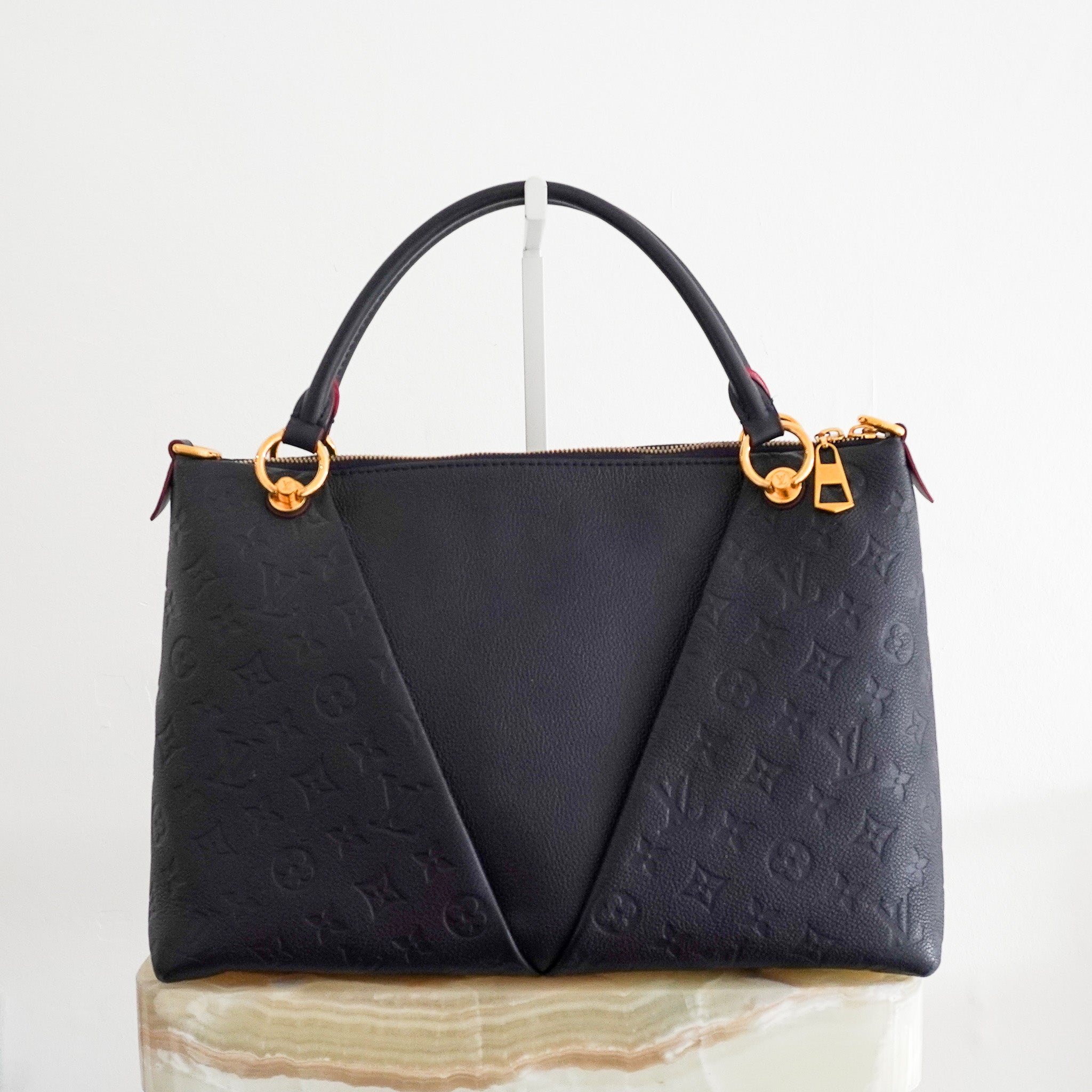 Back Image: Louis Vuitton Monogram Empreinte V Tote MM in Navy 