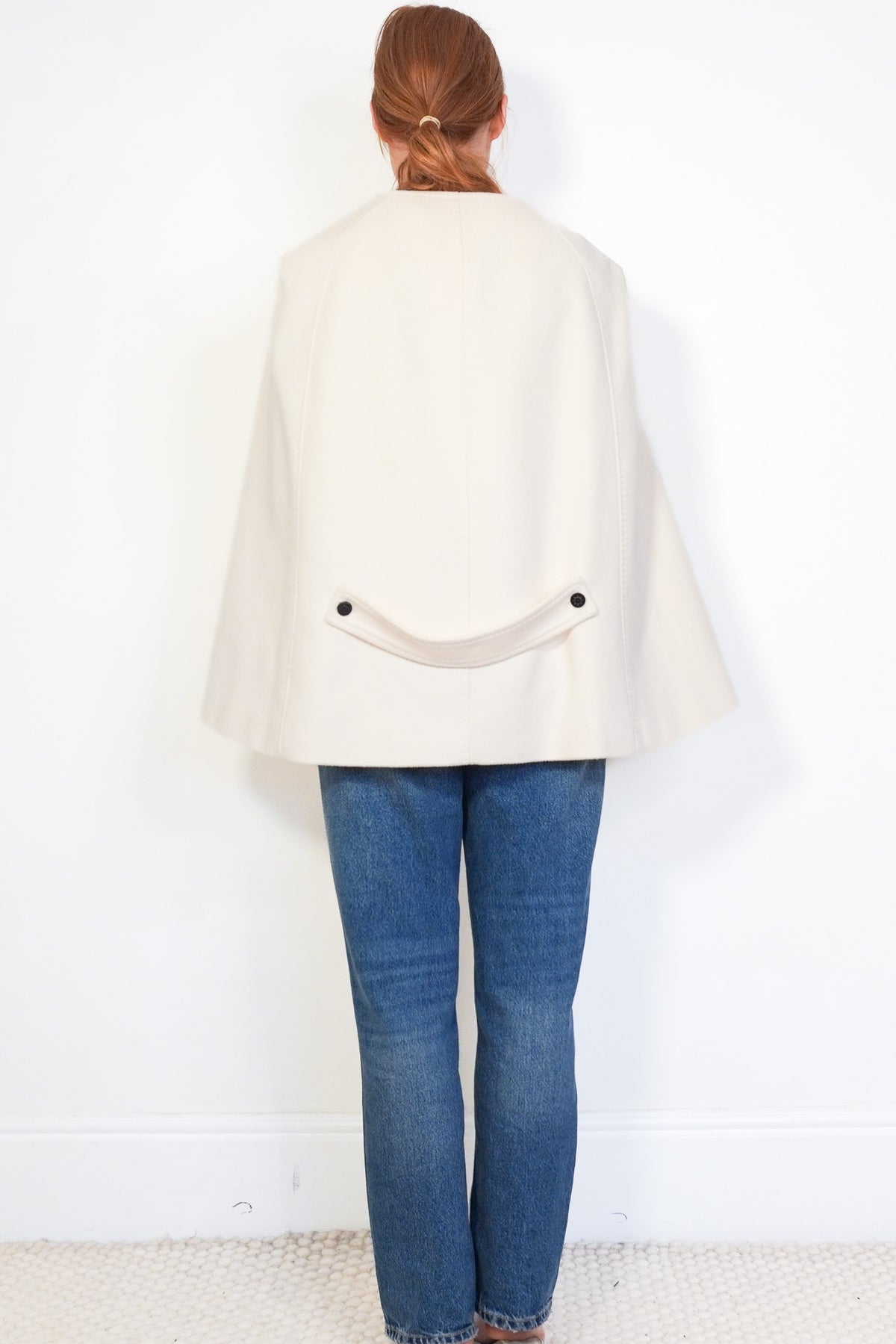 Back Image: Louise Kennedy Jasmine Ivory Wool and Cashmere Coat