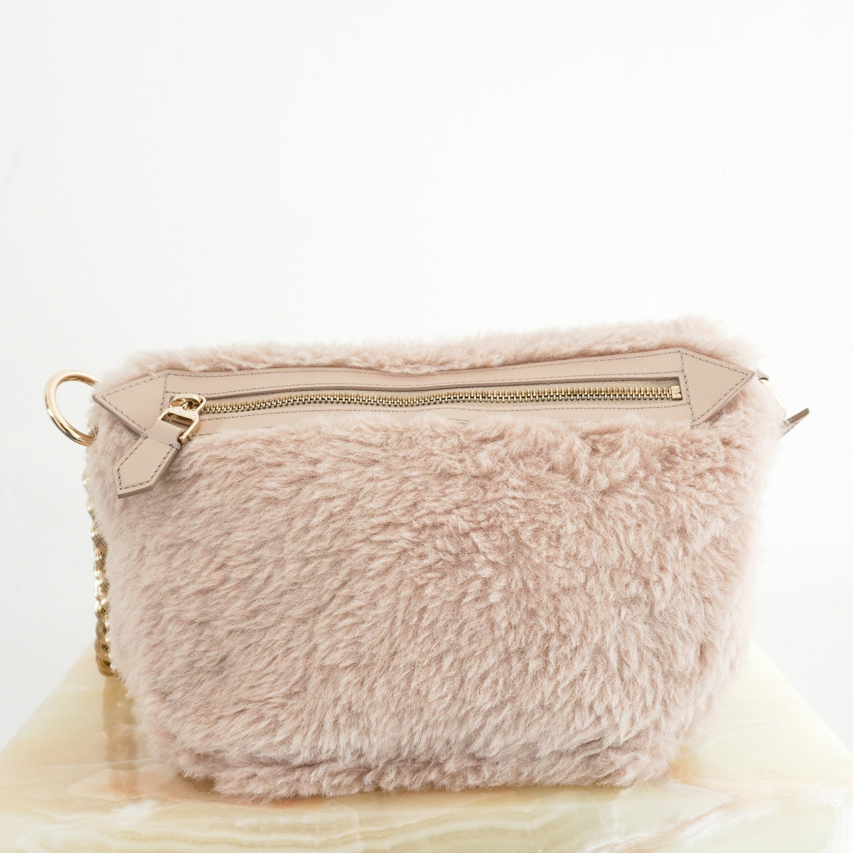 Back Image: MaxMara Camelux Teddy Fur Shoulder Bag