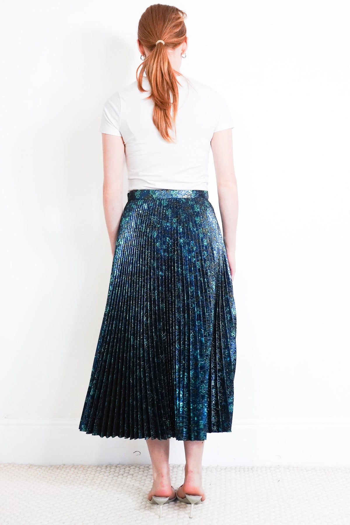 Prada Floral Pleated Midi Skirt | Authentic Preloved - Reloved Again
