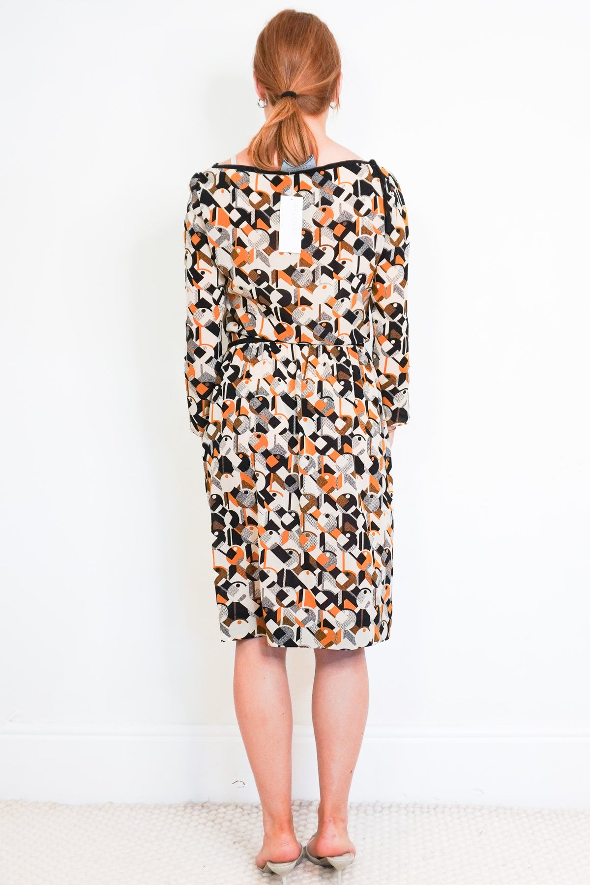 Bac Image: Prada Milano Orange and Black Dress 