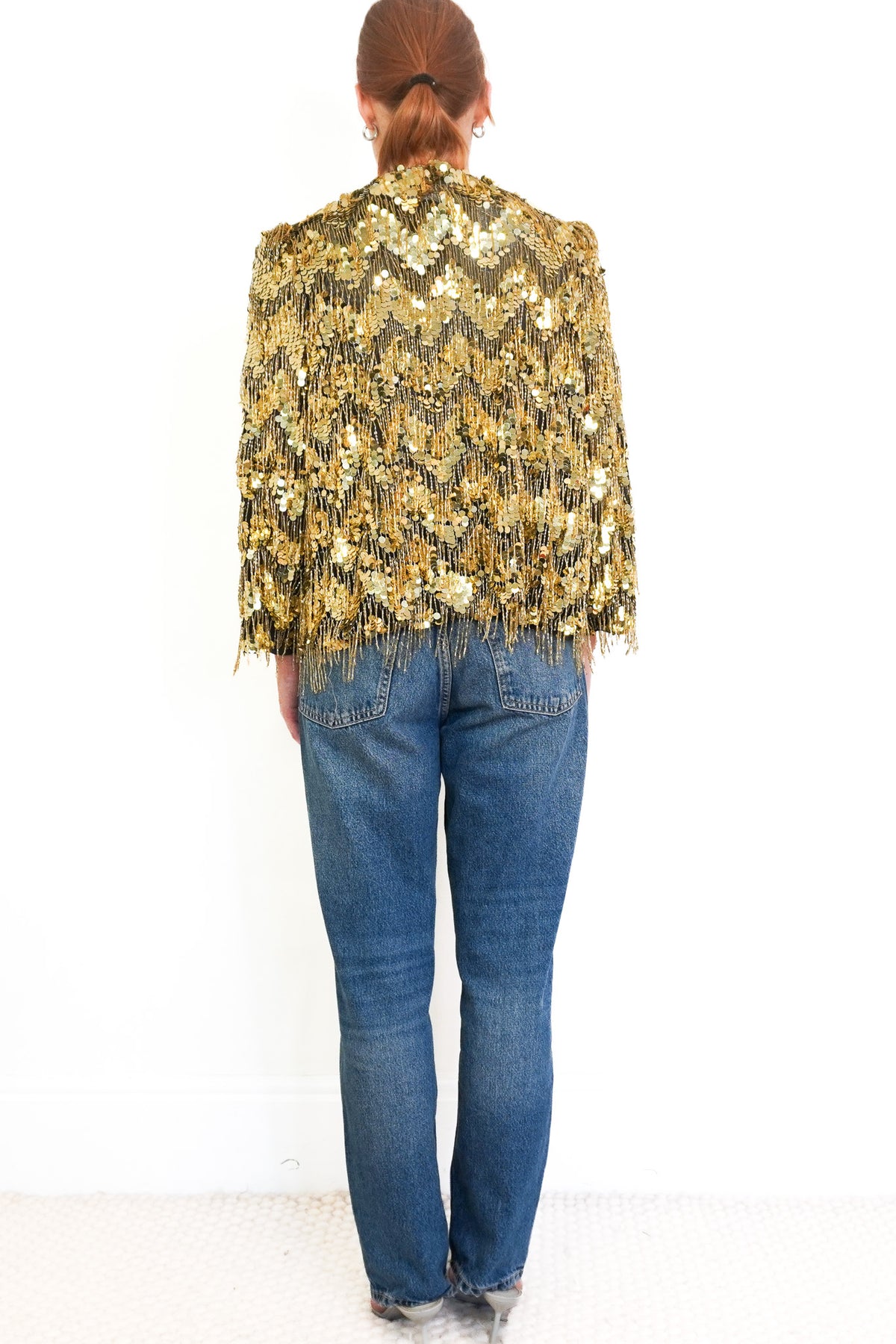 Back Image: Queens of Archive Gold Bead and Sequin Jacket