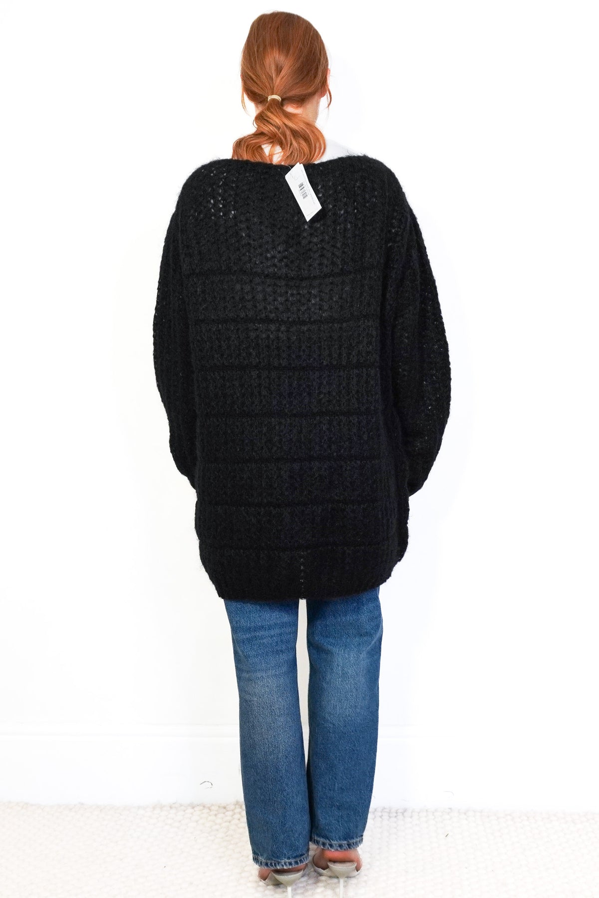 Back Image: Saint Laurent Chunky Knitted Black Jumper