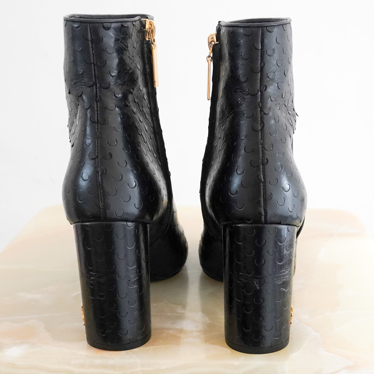 Back Image: Saint Laurent Lou 70 Monogram Ankle Boots