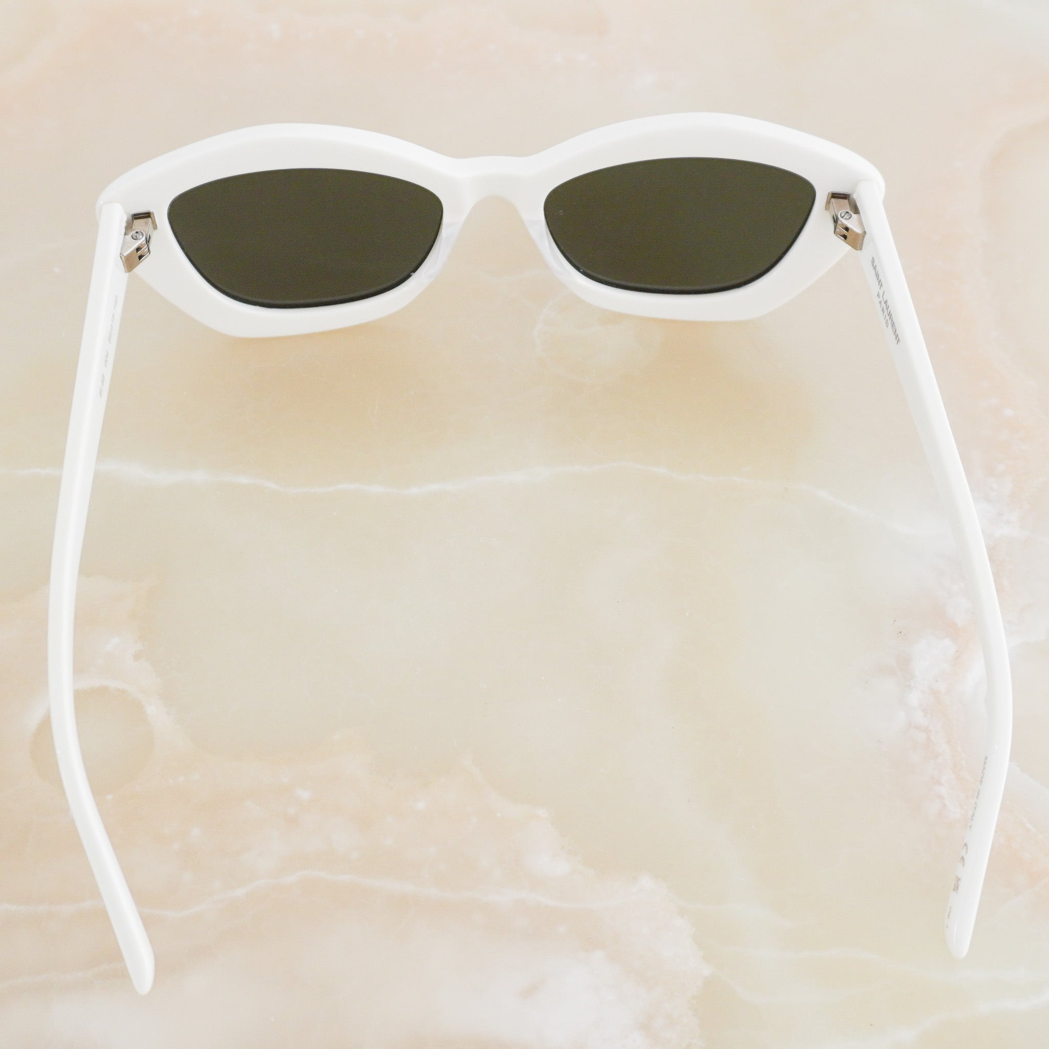 Back Image: Saint Laurent New Wave SL 68 Ivory Cat-Eye Sunglasses