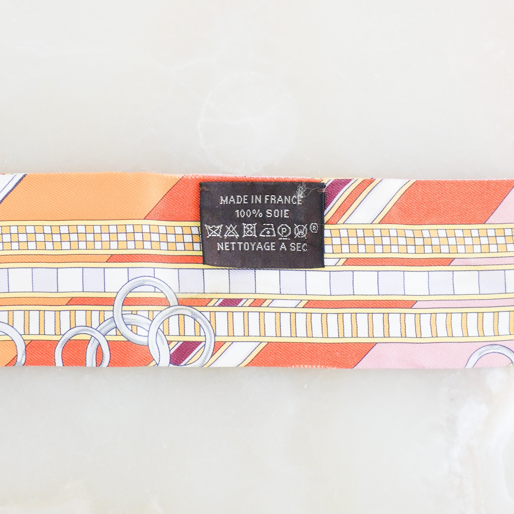 Back Image: Side Image: Hermes Silk Twilly Scarf Geometric Print 