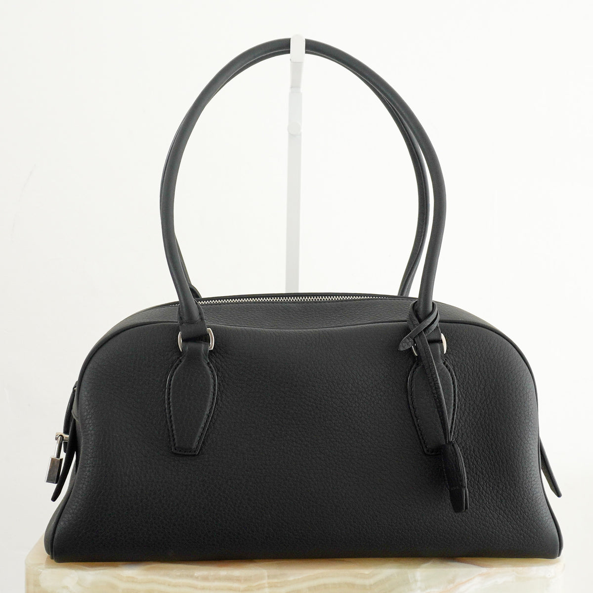 Back Image: The Row India Small Textured Leather Tote