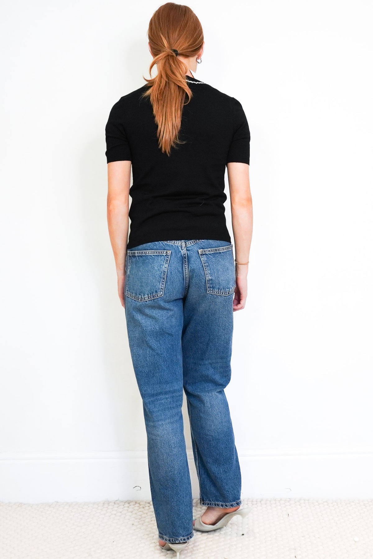 Back Image: Valentino Bow Embellished Knit T-Shirt