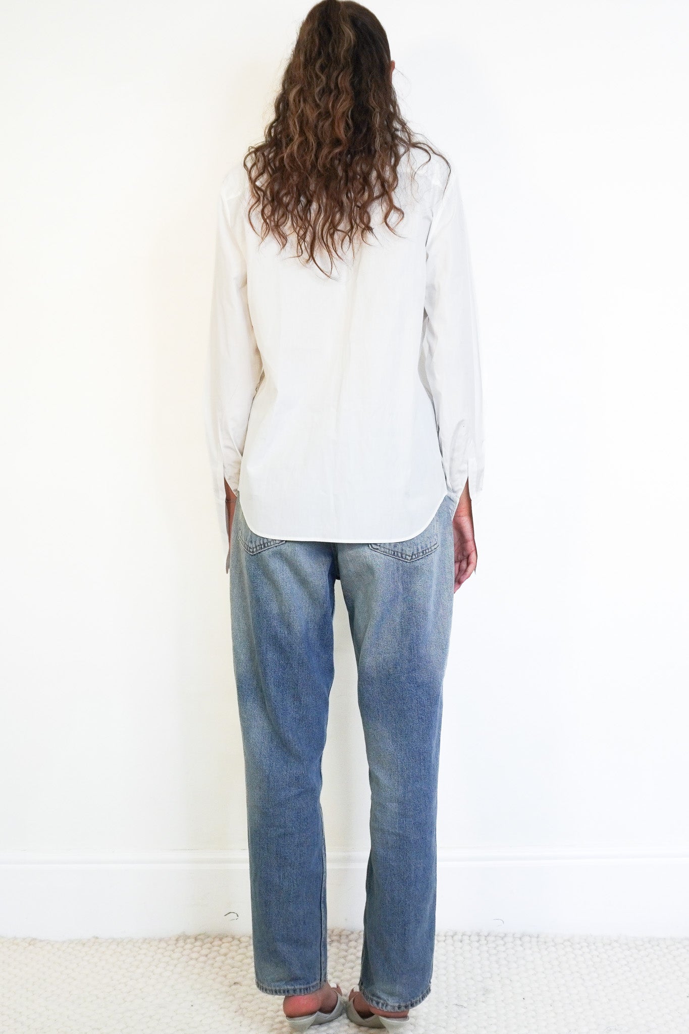 Back image Loro Piana White Shirt with Textured Collar 