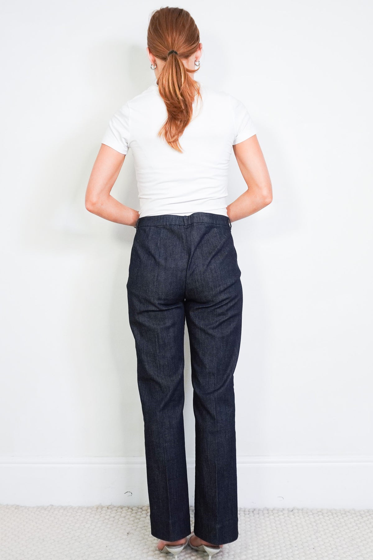 Back image MaxMara Cotton Denim Barrel Leg Trousers
