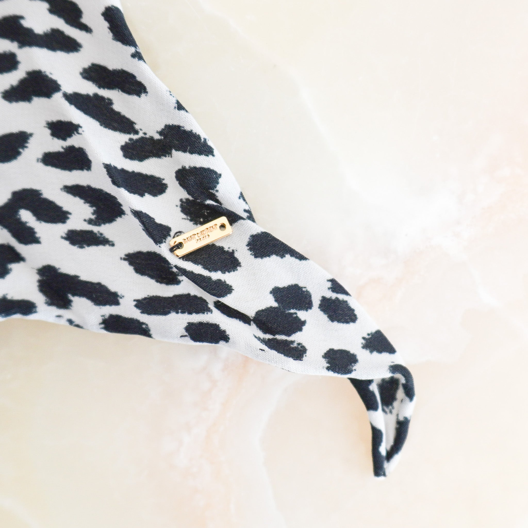 Saint Laurent Black & White Leopard Print Scarf (RRP £500) | Authentic Preloved FINAL SALE - Reloved Again
