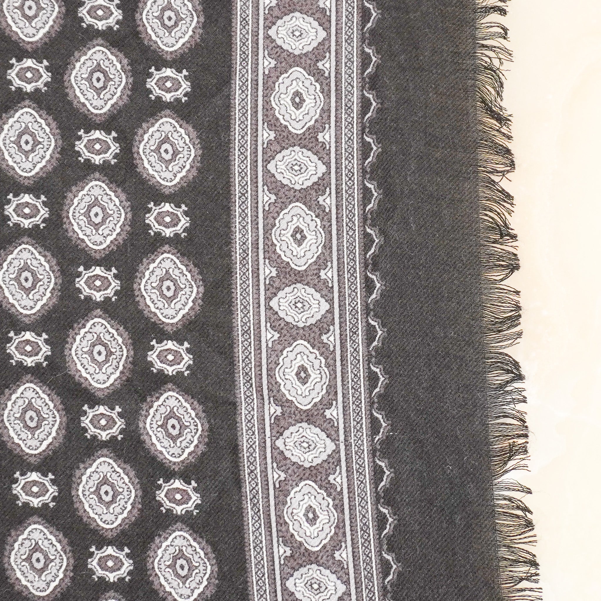 Saint Laurent Wool and Silk Patterned Scarf in Black RRP £450- FINAL SALE - Reloved Again