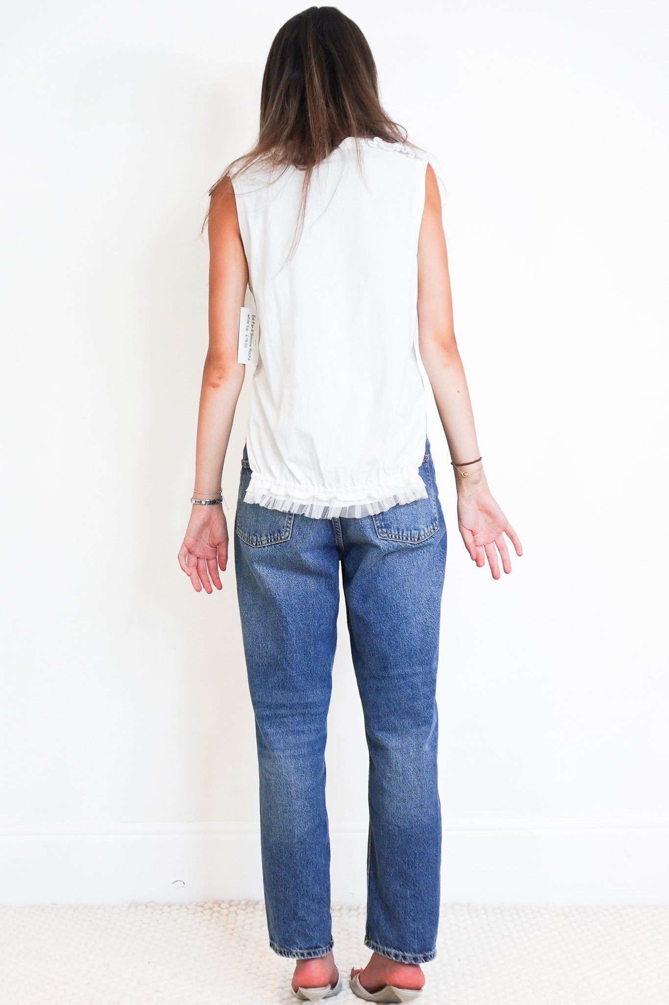 Simone Rocha White Ruffle Trim Sleeveless Top (RRP £225) | Authentic Preloved FINAL SALE - Reloved Again