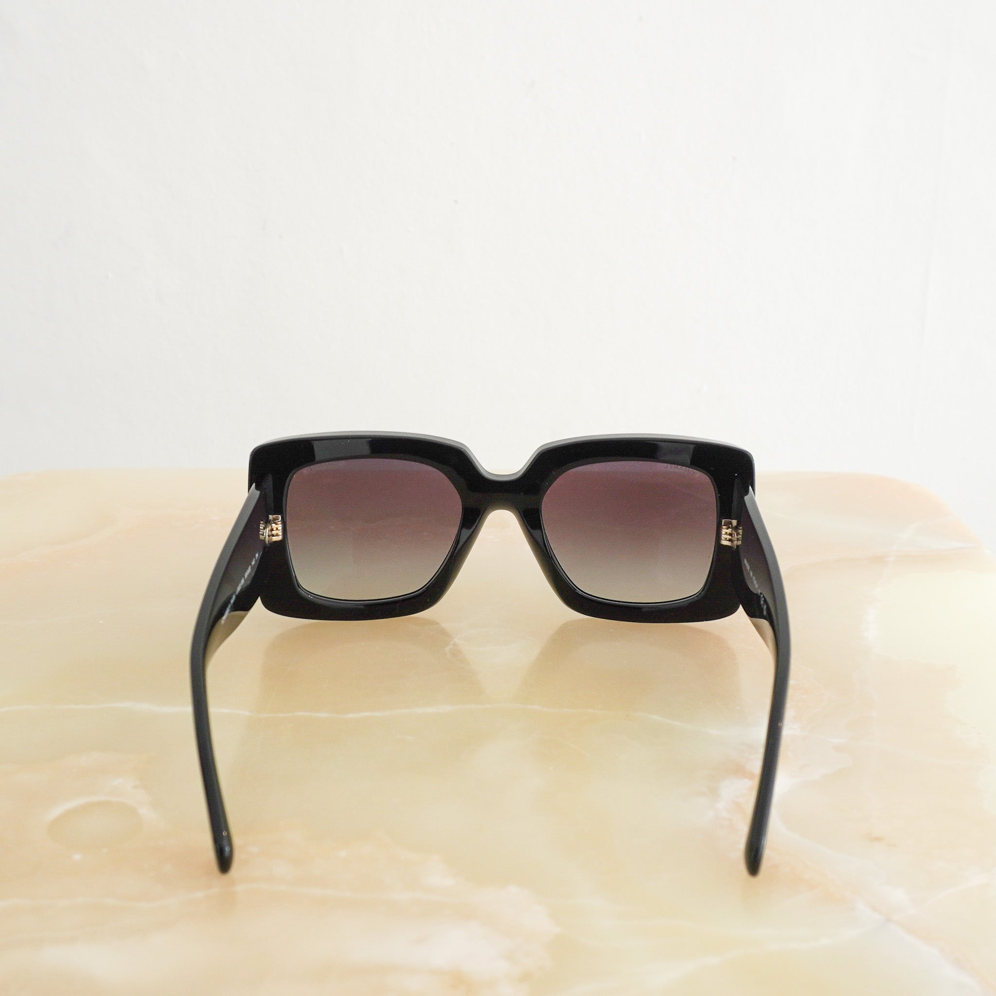 Back image of Chanel Oversized Sunglasses in Black